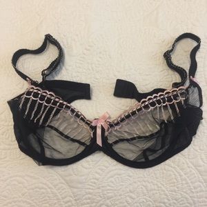 Bra black w pink